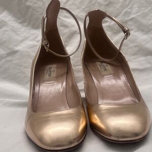 valentino garavani rose gold mary jane shoes size eu40